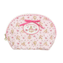 Japan Sanrio Quilted Cosmetic Pouch - Marron Cream : Pink Rose