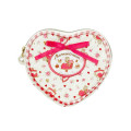 Japan Sanrio Quilted Heart Pouch - Marron Cream : White Rose - 1