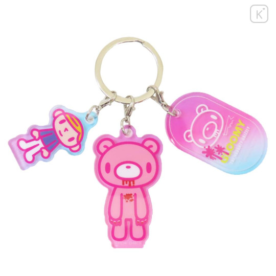 Japan Gloomy Bear Acrylic Keychain 3 Charm - Pink Blue - 1