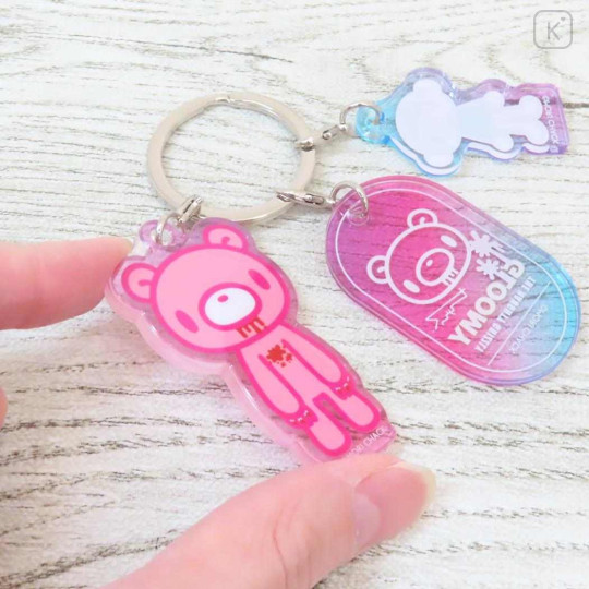 Japan Gloomy Bear Acrylic Keychain 3 Charm - Pink Blue - 2