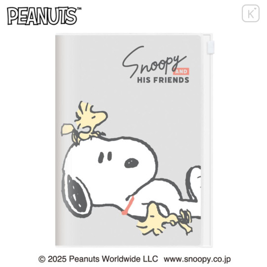 Japan Peanuts B6 Planner Weekly Schedule Book - Snoopy & Woodstock : Relax with Friends Grey 2026 - 1