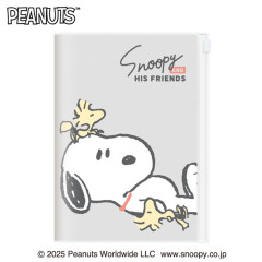 Japan Peanuts B6 Planner Weekly Schedule Book - Snoopy & Woodstock : Relax with Friends Grey 2026