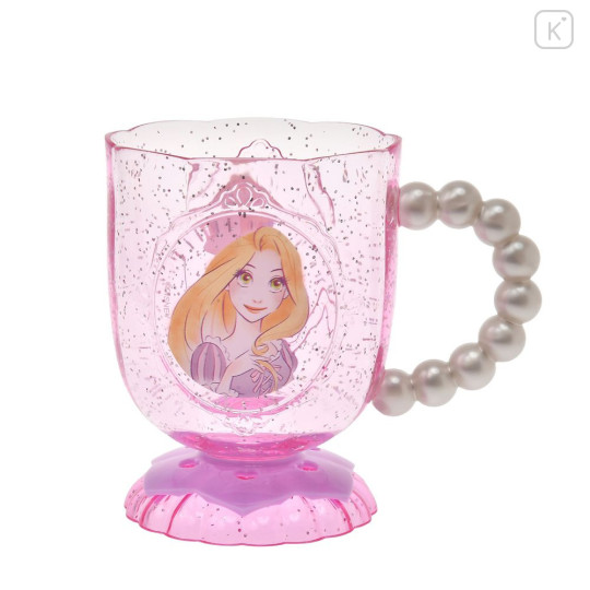 Japan Disney Clear Cup - Rapunzel : Pearl Smile - 1