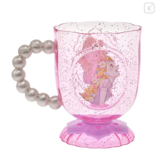 Japan Disney Clear Cup - Rapunzel : Pearl Smile - 2