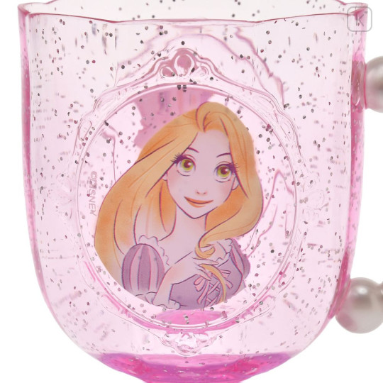 Japan Disney Clear Cup - Rapunzel : Pearl Smile - 4