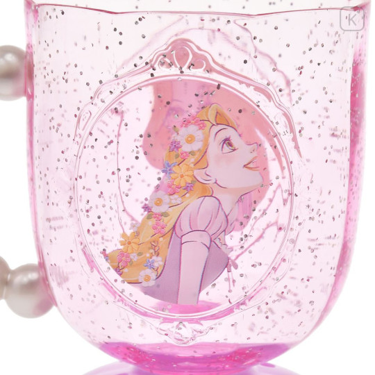 Japan Disney Clear Cup - Rapunzel : Pearl Smile - 5