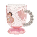 Japan Disney Store Clear Cup - Belle & Jasmine & Rapunzel : Pink Pearl Smile - 3