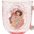 Japan Disney Store Clear Cup - Belle & Jasmine & Rapunzel : Pink Pearl Smile - 4