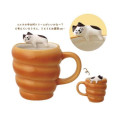Japan Decole 3D Porcelain Mug - Concombre Cat Relax on Large Bread - 4