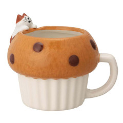 Japan Decole 3D Porcelain Mug - Concombre Cat Relax on Large Bread Muffin