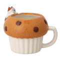 Japan Decole 3D Porcelain Mug - Concombre Cat Relax on Large Bread Muffin - 1