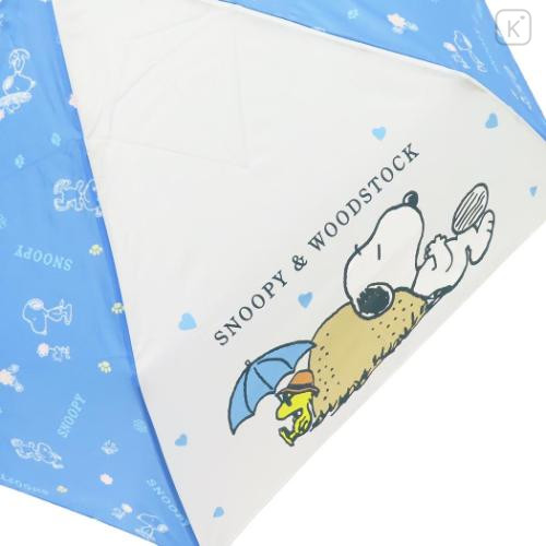 Japan Peanuts Folding Umbrella - Snoopy & Woodstock : Blue - 4
