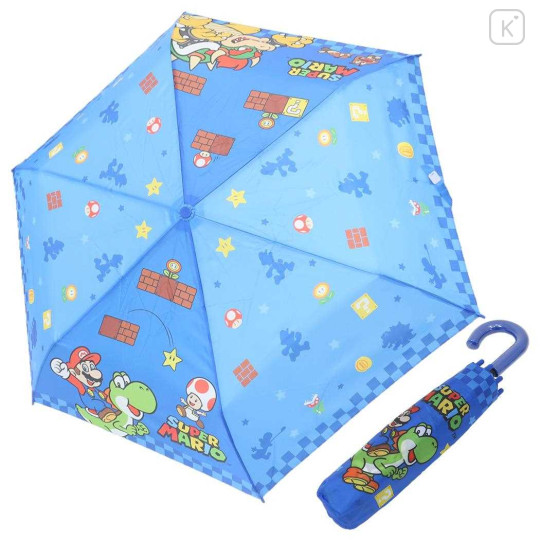 Japan Super Mario Folding Umbrella - Super Mario Brothers Yoshi Blue - 1