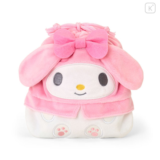 Japan Sanrio Original Character-shaped Drawstring Bag with Snack - My Melody - 1