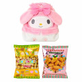 Japan Sanrio Original Character-shaped Drawstring Bag with Snack - My Melody - 3