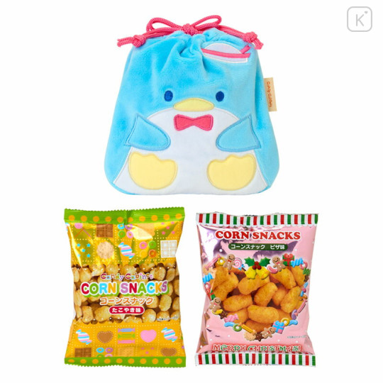 Japan Sanrio Original Character-shaped Drawstring Bag with Snack - Tuxedosam - 3