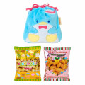 Japan Sanrio Original Character-shaped Drawstring Bag with Snack - Tuxedosam - 3