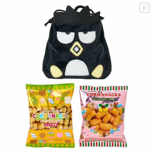 Japan Sanrio Original Character-shaped Drawstring Bag with Snack - Badtz-maru - 3
