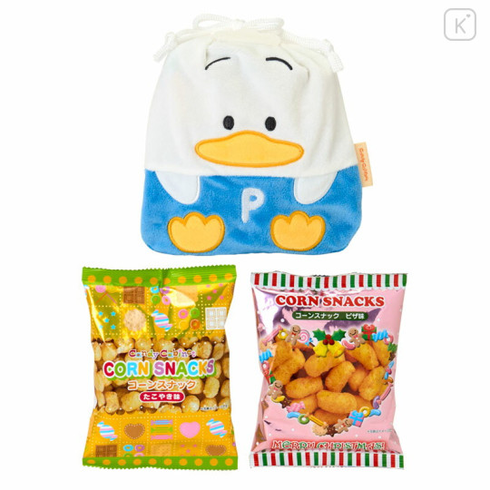 Japan Sanrio Original Character-shaped Drawstring Bag with Snack - Pekkle - 3