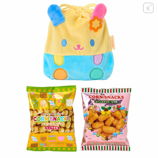 Japan Sanrio Original Character-shaped Drawstring Bag with Snack - Usahana - 3