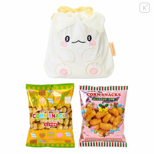 Japan Sanrio Original Character-shaped Drawstring Bag with Snack - Hanamaruobake - 3