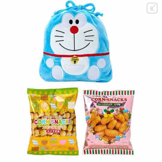 Japan Sanrio Original Character-shaped Drawstring Bag with Snack - Doraemon - 3