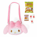 Japan Sanrio Original Kids Face-Shaped Shoulder Bag with Snack - My Melody - 1