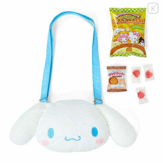 Japan Sanrio Original Kids Face-Shaped Shoulder Bag with Snack - Cinnamoroll - 1