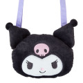 Japan Sanrio Original Kids Face-Shaped Shoulder Bag with Snack - Kuromi - 2
