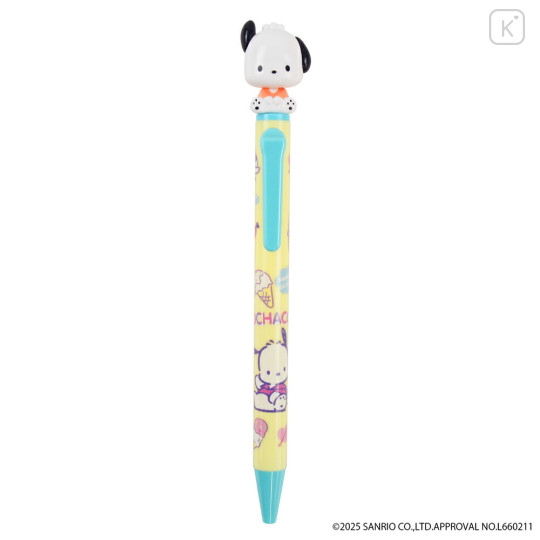 Japan Sanrio Action Mascot Ballpoint Pen - Pochacco : Bobbing Head Dessert Yellow - 1