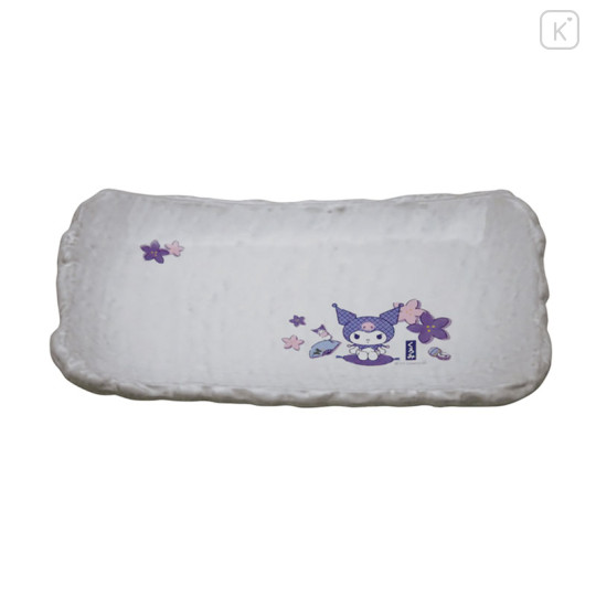 Japan Sanrio Banko Ware Pottery Plate - Kuromi : Bellflower - 1