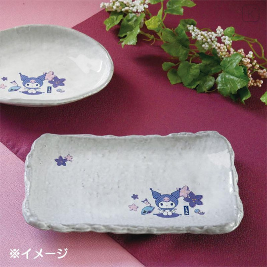 Japan Sanrio Banko Ware Pottery Plate - Kuromi : Bellflower - 4
