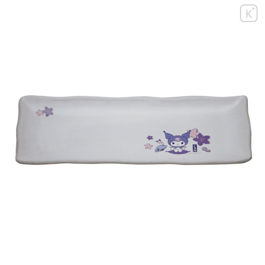 Japan Sanrio Banko Ware Sanma Plate - Kuromi : Bellflower - 1