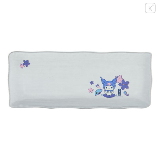 Japan Sanrio Banko Ware Sanma Plate - Kuromi : Bellflower - 2