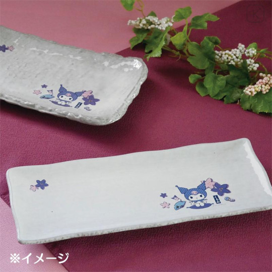 Japan Sanrio Banko Ware Sanma Plate - Kuromi : Bellflower - 4