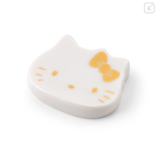 Japan Sanrio Chopstick Rest - Hello Kitty : Gold - 1