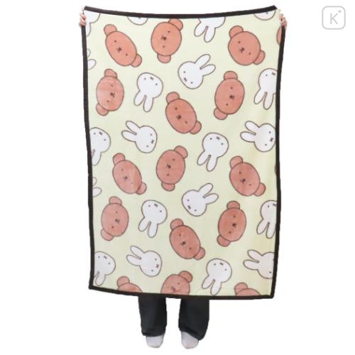 Japan Miffy Fluffy Throw Blanket - Boris & Miffy : Light Yellow - 4