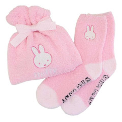 Japan Miffy Warm Socks & Drawstring Bag - Miffy : Pink