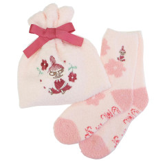 Japan Moomin Warm Socks & Drawstring Bag - Little My : Pink Flower
