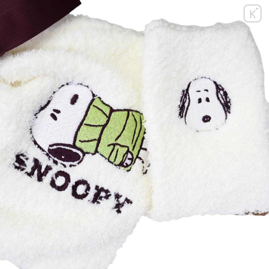 Japan Peanuts Warm Socks & Drawstring Bag - Snoopy : Beige Brown - 3