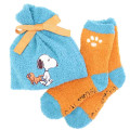 Japan Peanuts Warm Socks & Drawstring Bag - Snoopy : Turquoise Orange - 1