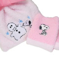 Japan Peanuts Warm Socks & Drawstring Bag - Snoopy : Snowman Pink - 3