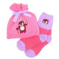 Japan Disney Warm Socks & Drawstring Bag - Lotso : Pink Purple - 1