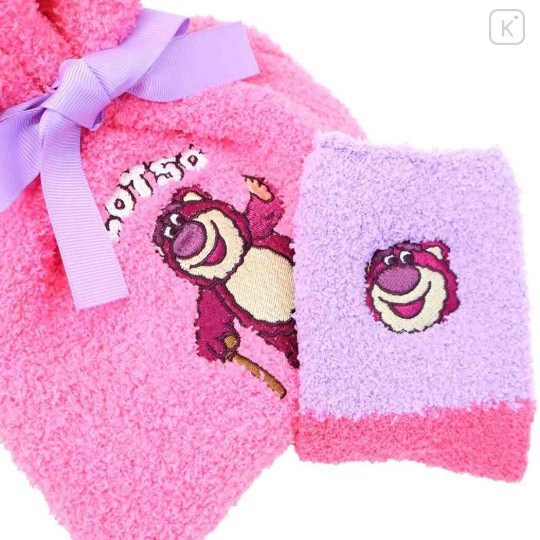 Japan Disney Warm Socks & Drawstring Bag - Lotso : Pink Purple - 3