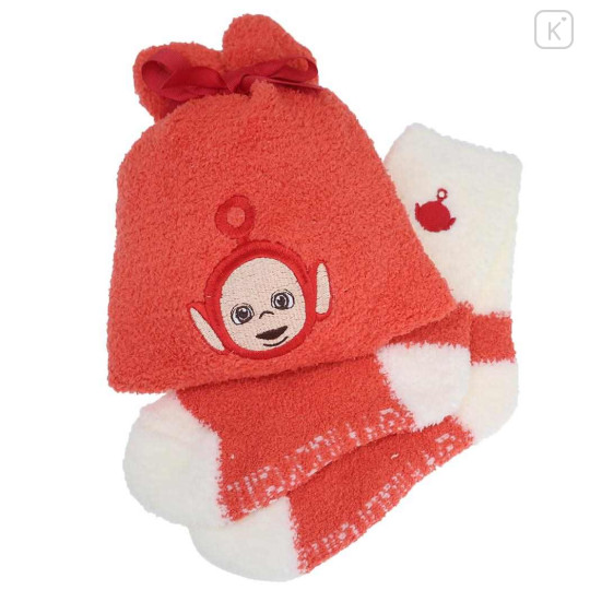 Japan Teletubbies Warm Socks & Drawstring Bag - White Red Po - 1