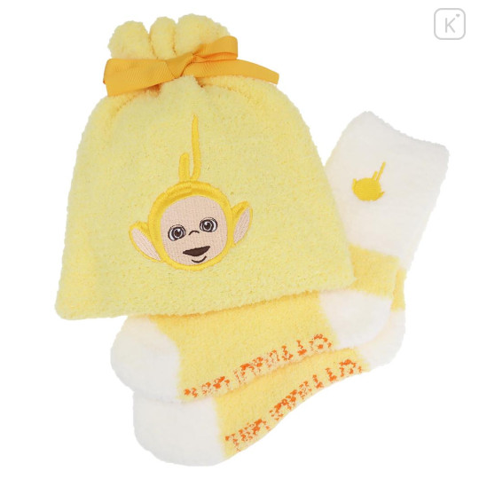 Japan Teletubbies Warm Socks & Drawstring Bag - White Yellow Lala - 1