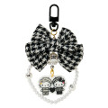Japan Sanrio Original Swaying Ribbon Charm Keychain - Hello Kitty : Monochrome Girly Twin Coordinate - 1