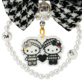 Japan Sanrio Original Swaying Ribbon Charm Keychain - Hello Kitty : Monochrome Girly Twin Coordinate - 2
