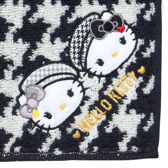 Japan Sanrio Original Petit Towel - Hello Kitty & Hello Mimmy : Monochrome Girly Twin Coordinate - 2