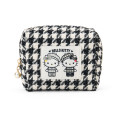 Japan Sanrio Original Square Pouch - Hello Kitty & Hello Mimmy : Monochrome Girly Twin Coordinate - 1